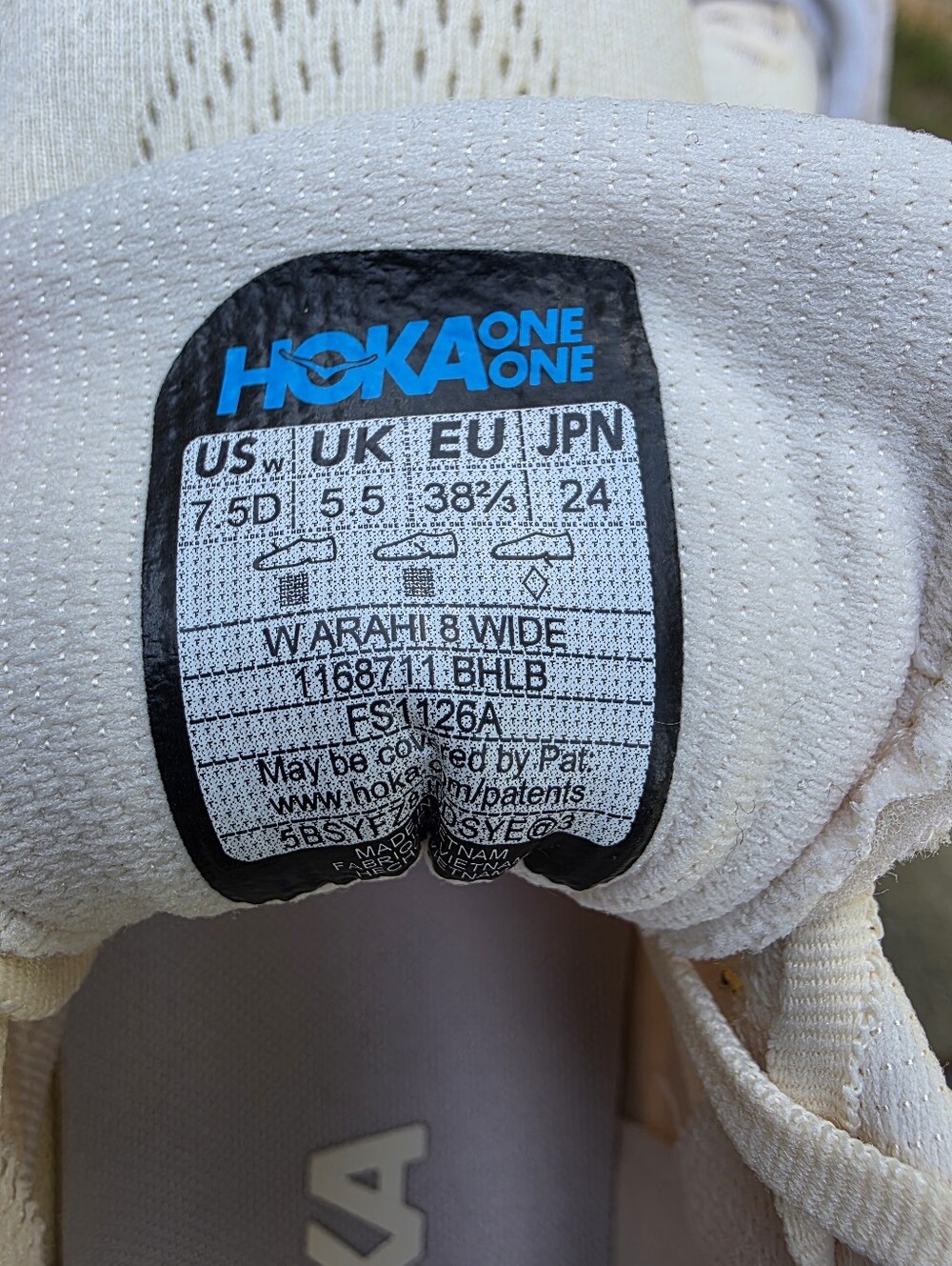 Hoka Arahi 8 1168711 BHLB Birch Alabaster Running Shoe Women Sz 7.5D Wide Worn 1 - Picture 9 of 9